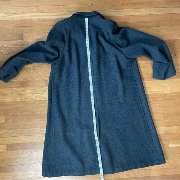 Vintage Harris Tweed 100% Wool Over Coat / Topcoat Long, Grey Blue, XXL - Picture 10 of 16